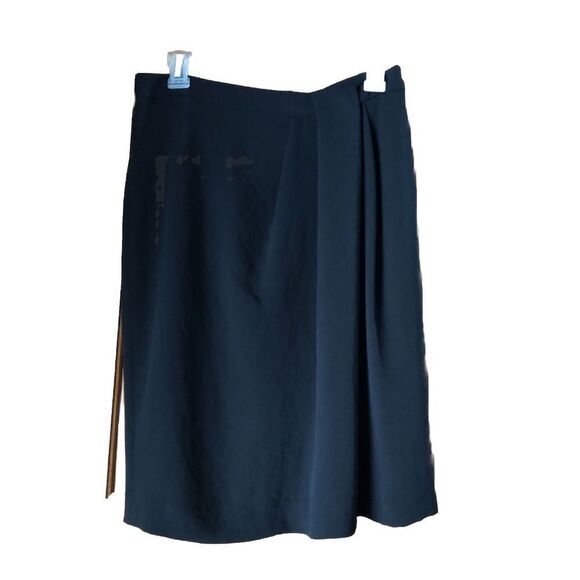 THEORY Gathered Side Crepe Silk Lined BRUNTON Skirt Size 10 Classic Business - Picture 1 of 12